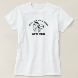 Retro Funny Lycklig Drunk Couple Basic T-Shirt