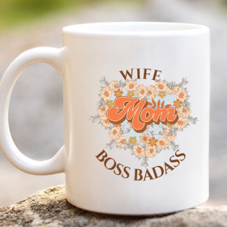 Retro Funny Maka Heart Mamma Chef Badass Gift Jumbo Mugg