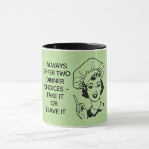 Retro Funny Middag Choices Mugg