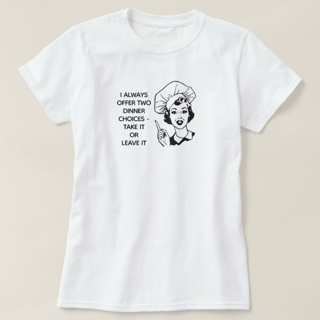 Retro Funny Middagsval T-Shirt (Design framsida)