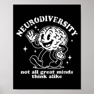 Retro Funny Neurodiversity not all Underbar sinne Poster