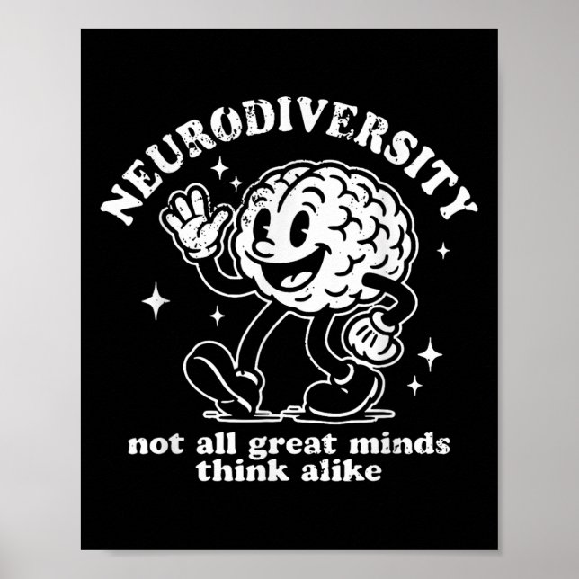 Retro Funny Neurodiversity not all Underbar sinne  Poster (Framsidan)