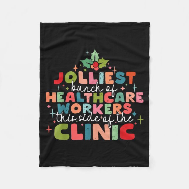 Retro Funny Nurse Jolliest Bunch Of Healthcare Wor Fleecefilt (Framsidan)