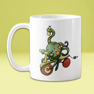 Retro Funny Octopus Drinking Kaffemugg