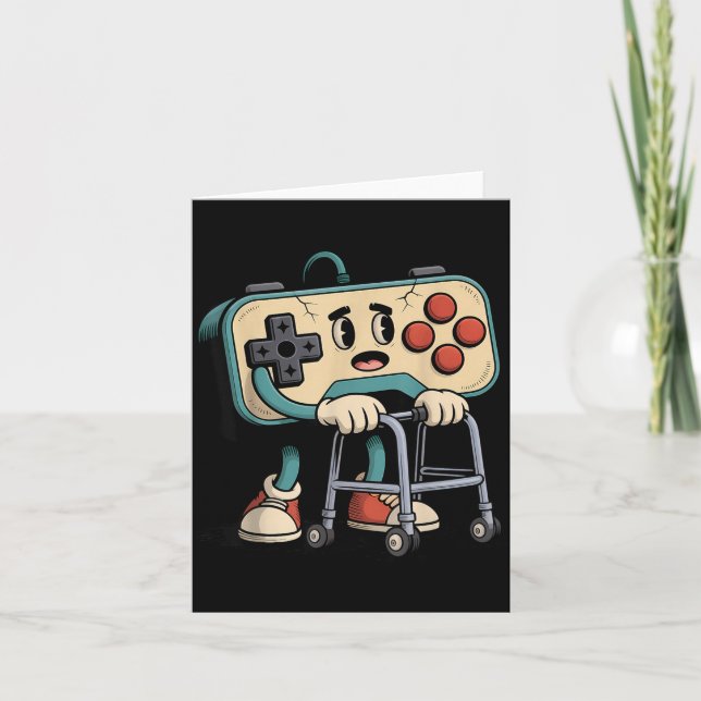 Retro Funny Old Gamer 80s 90s Clic Video Game Humo Kort (Framsida)