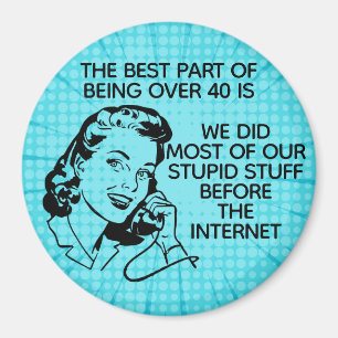 Retro Funny Över 40 magnet