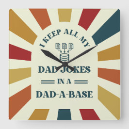 Retro Funny Pappa Jokes Fars dag-gåva till pappa Fyrkantig Klocka