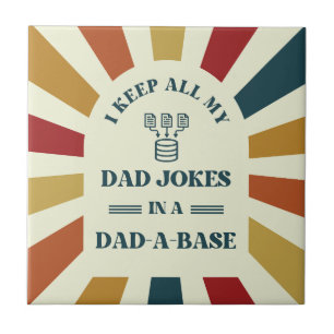 Retro Funny Pappa Jokes Fars dag-gåva till pappa Kakelplatta