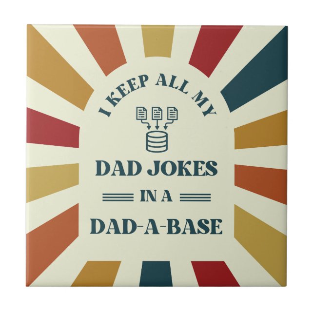Retro Funny Pappa Jokes Fars dag-gåva till pappa Kakelplatta (Framsidan)