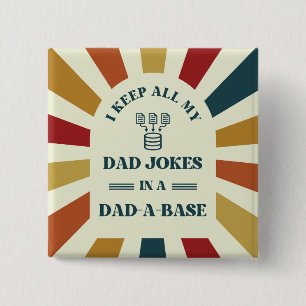 Retro Funny Pappa Jokes Fars dag-gåva till pappa Knapp