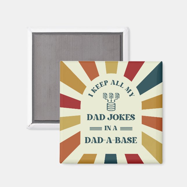 Retro Funny Pappa Jokes Fars dag-gåva till pappa Magnet (Front/Back)
