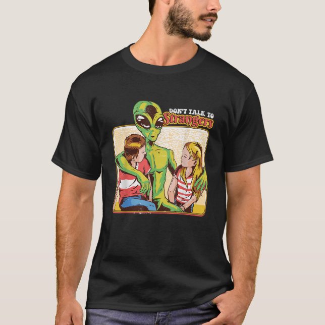 Retro Funny pratar inte med främlingar från 80-tal T Shirt (Framsida)