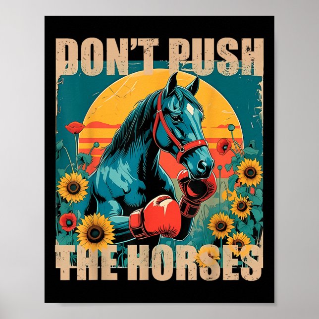 Retro Funny Push inte töms notan Sarcas Poster (Framsidan)