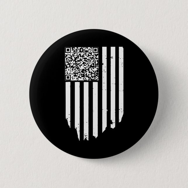 Retro Funny Qr Trump Dancing Dance Code Knapp (Framsida)
