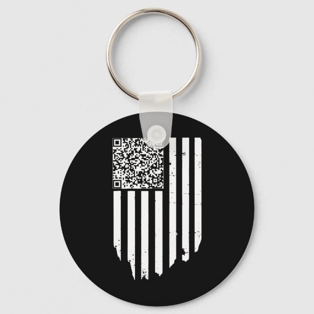 Retro Funny Qr Trump Dancing Dance Code Nyckelring (Framsida)