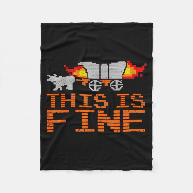 Retro Funny Quote This Is Fine Sarcasm Gift  Fleecefilt (Framsidan)