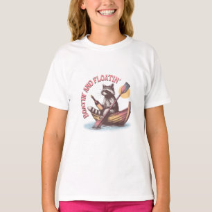 Retro Funny Raccoon, Boatin och floatin T Shirt