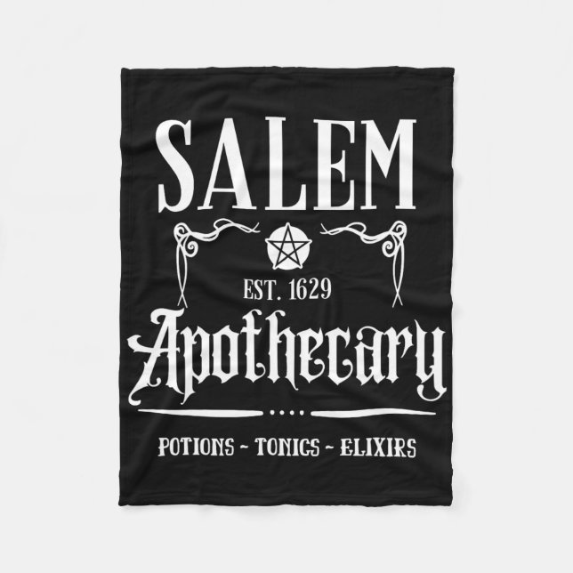 Retro Funny Salem Witch Machusetts Apothecary Hall Fleecefilt (Framsidan)