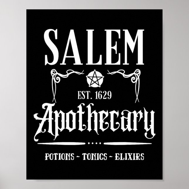 Retro Funny Salem Witch Machusetts Apothecary Hall Poster (Framsidan)