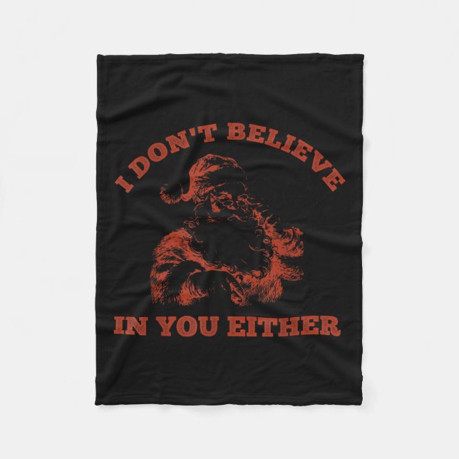 Retro Funny Santa Clause I Don't Believe In You Ei Fleecefilt (Framsidan)