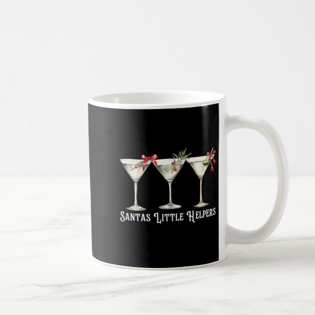 Retro Funny Santa's Little Helper Martini Merry Ch Kaffemugg (Höger)