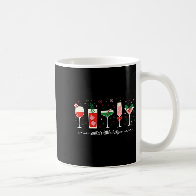 Retro Funny Santa's Little Helper Martini Merry Ch Kaffemugg (Höger)