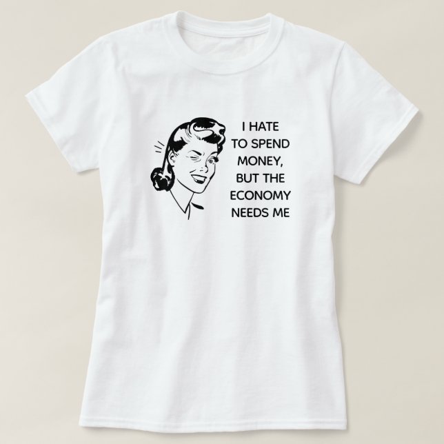 Retro Funny Shopping T-Shirt (Design framsida)