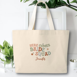 Retro Funny Simple Bridesmaid Bachelorette Gift Jumbo Tygkasse