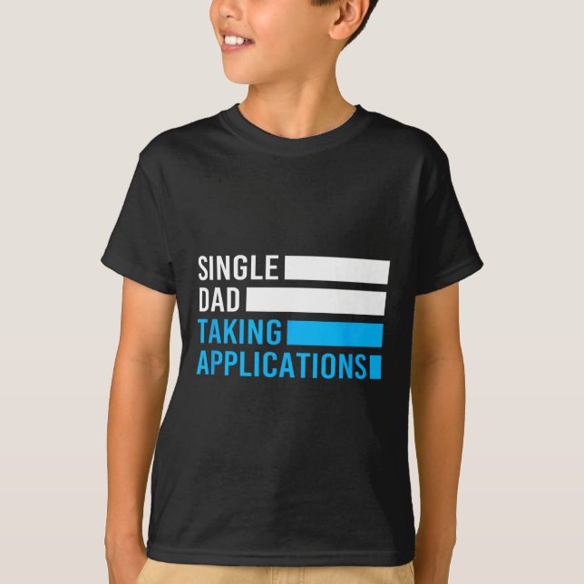 Retro Funny Single Pappa-applikationer T Shirt (Framsida)