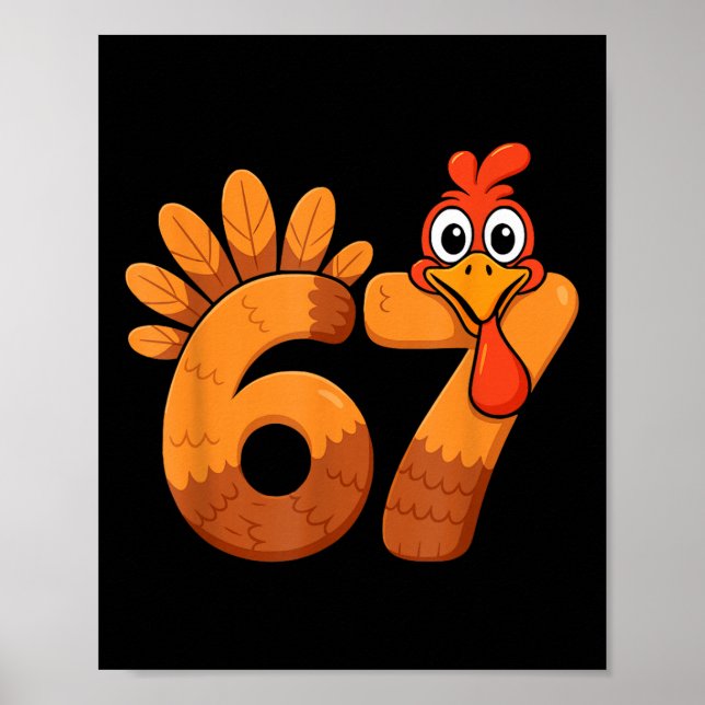 Retro Funny Six Seven 6 7 Meme Thanksgiving Turkey Poster (Framsidan)