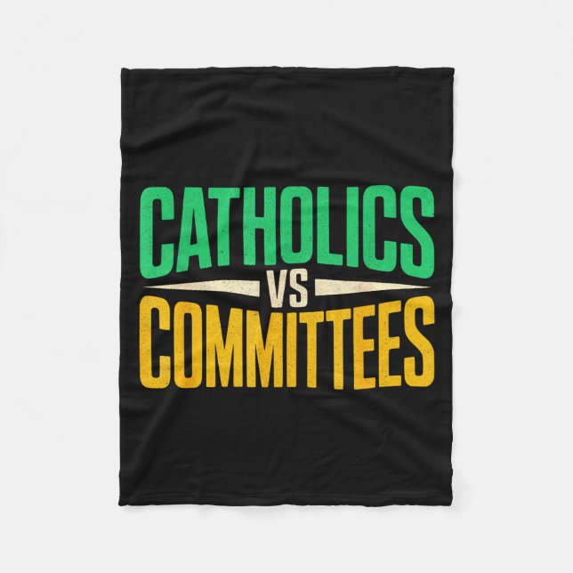 Retro Funny Trendy Sarcastic Saying Catholics Vs C Fleecefilt (Framsidan)