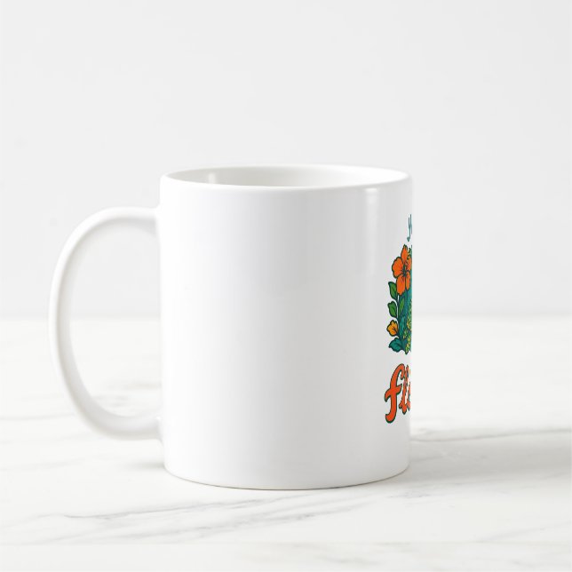 Retro Funny Turtle Snäcka Ja sin sommar Kaffemugg (Vänster)