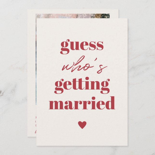 Retro Funny Typography Bröllop spara datum Spara Datumet (Fram/baksida)