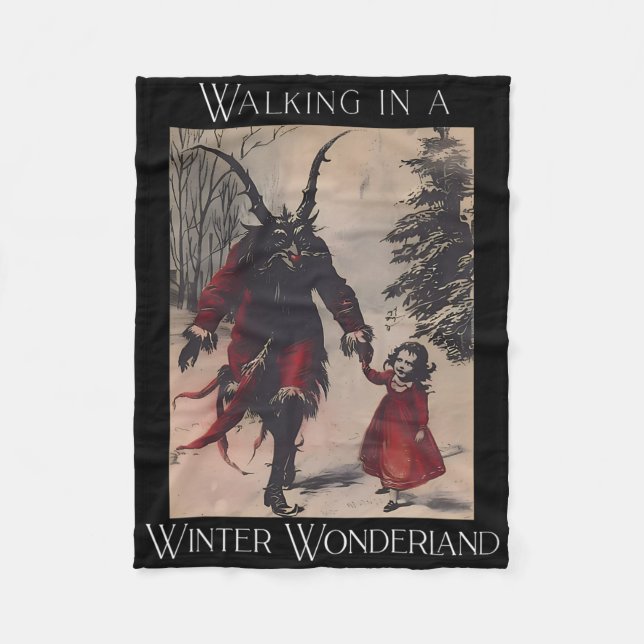 Retro Funny Walking In A Winter Wonderland Merry C Fleecefilt (Framsidan)