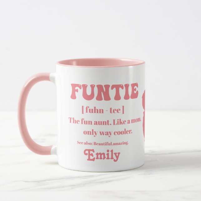 Retro Funtie Definition Personlig Auntie Mugg (Vänster)