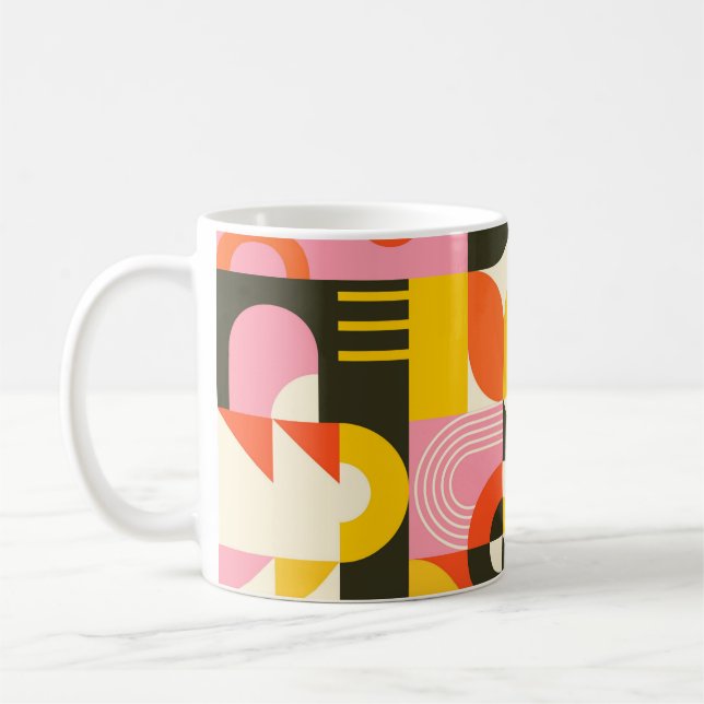Retro Fusion Mug – Colourful Abstract Coffee Cup   Kaffemugg (Vänster)