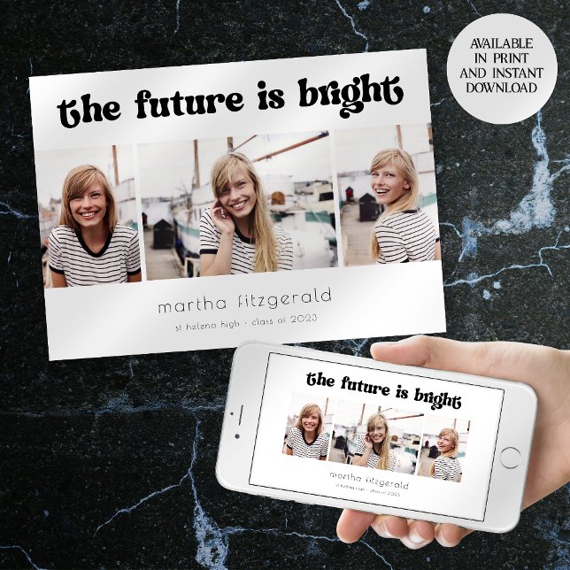 Retro Future är Bright Studenten-meddelande Inbjudningar (Skapare uppladdad)