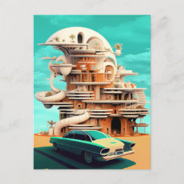 Retro Future Cars Cinematic Autos Postcards Vykort