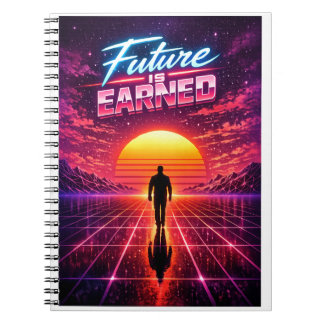 Retro Future Motivation Poster Anteckningsbok