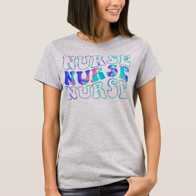 Retro Future Nurse Life For Registered Nurse T Shirt (Framsida)