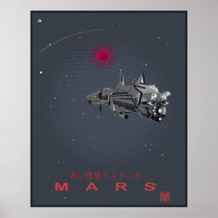 Retro Future Välkommen till Mars Poster