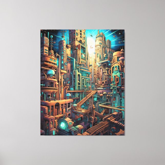 Retro Futurism Art Canvas (Framsida)