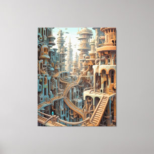 Retro Futurism Art Canvas