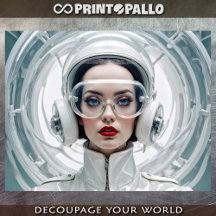 Retro futurism, cyber Woman i vitt
