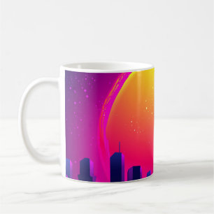 Retro Futurism. futuristiskans syntvågsillustratio Kaffemugg