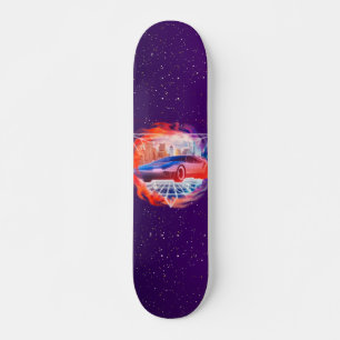 Retro Futurism Modern Car Synth Wave Night Galaxy Mini Skateboard Bräda 18,5 Cm