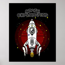 Retro Futurism Space Exploration Poster