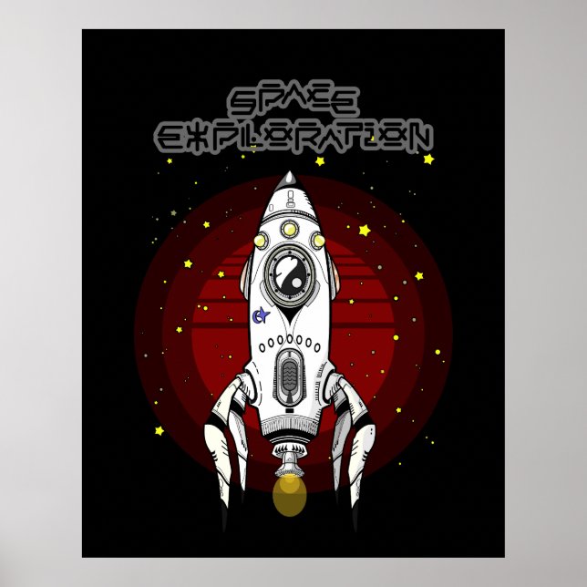 Retro Futurism Space Exploration Poster (Framsidan)