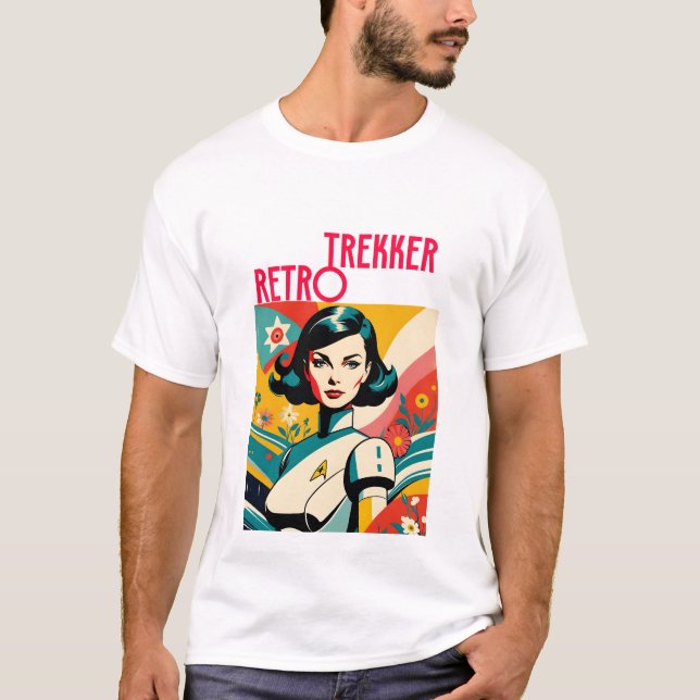 Retro-Futuristic Explorer Trekker T Shirt (Framsida)