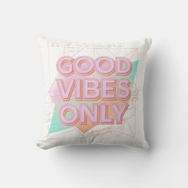 Retro Futuristic Good Vibes Design – Y2K Aesthetic Kudde